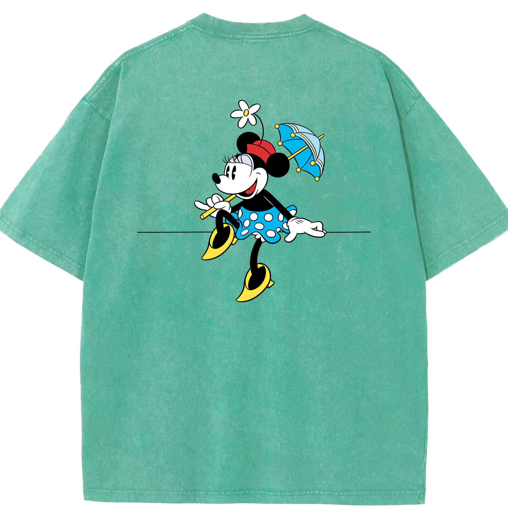 （画像用） ミッキーマウス Mickey Mouse 綿100% ヴィンテージ風 半袖Tシャツ（背面プリント）